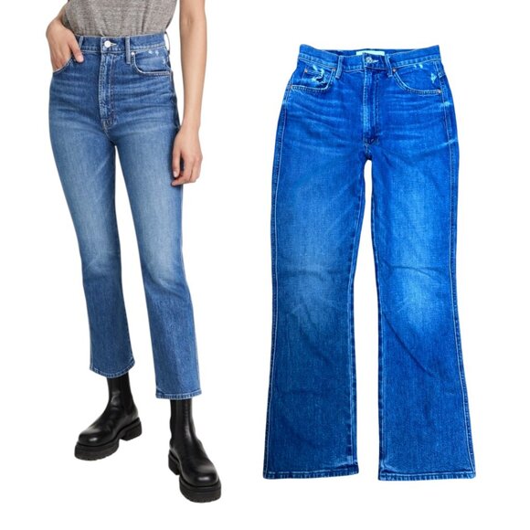 MOTHER SUPERIOR HIGH WAISTED SMOKING DOUBLE IN BROKEN RECORD ANKLE JEANS SZ. 26" - Picture 2 of 6